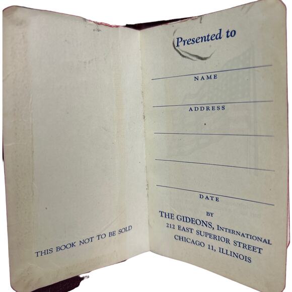 Vintage New Testament The Gideons International Psalms Proverbs Mini Bible Book - Picture 2 of 3